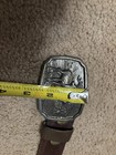 Mens Leather Belt Size 39 With A Deer Doe Brass Buckle — photo 10