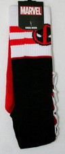 1 Pair Deadpool New Tags Knee High Cosplay Socks Marvel Comics Fits 6-12 shoe
