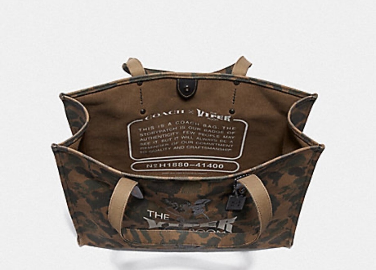 On Sale Now- Brand New Coach Wild Beast/Camo Print Viper Room Tote
