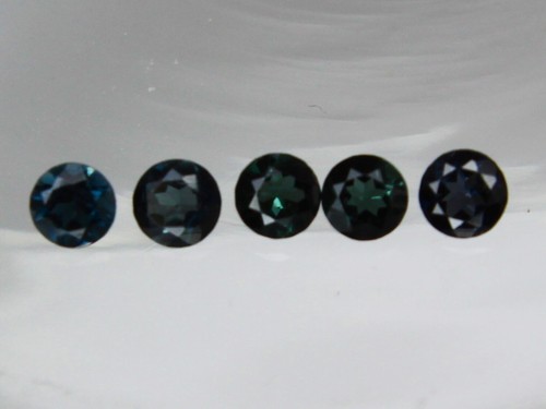 1x 2mm Blue Indicolite & Forest Green Tourmaline Round Loose Natural Gemstone - Picture 50 of 51