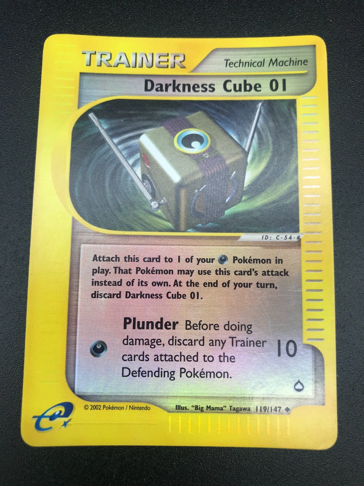 Darkness Cube 01 119/147 REVERSE HOLO Pokemon Aquapolis Vintage WOTC NM 2003