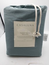 Casaluna Supima Sateen Sheet Set Full Teal Blue 500 Thread Count