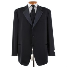 Armani Collezioni NWD Wool Blend Two Piece Tuxedo Size 48L US In Solid Blue