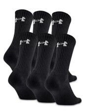 Under Armour Charged Cotton 2.0 Crew Socks, 3 Pairs Size Large