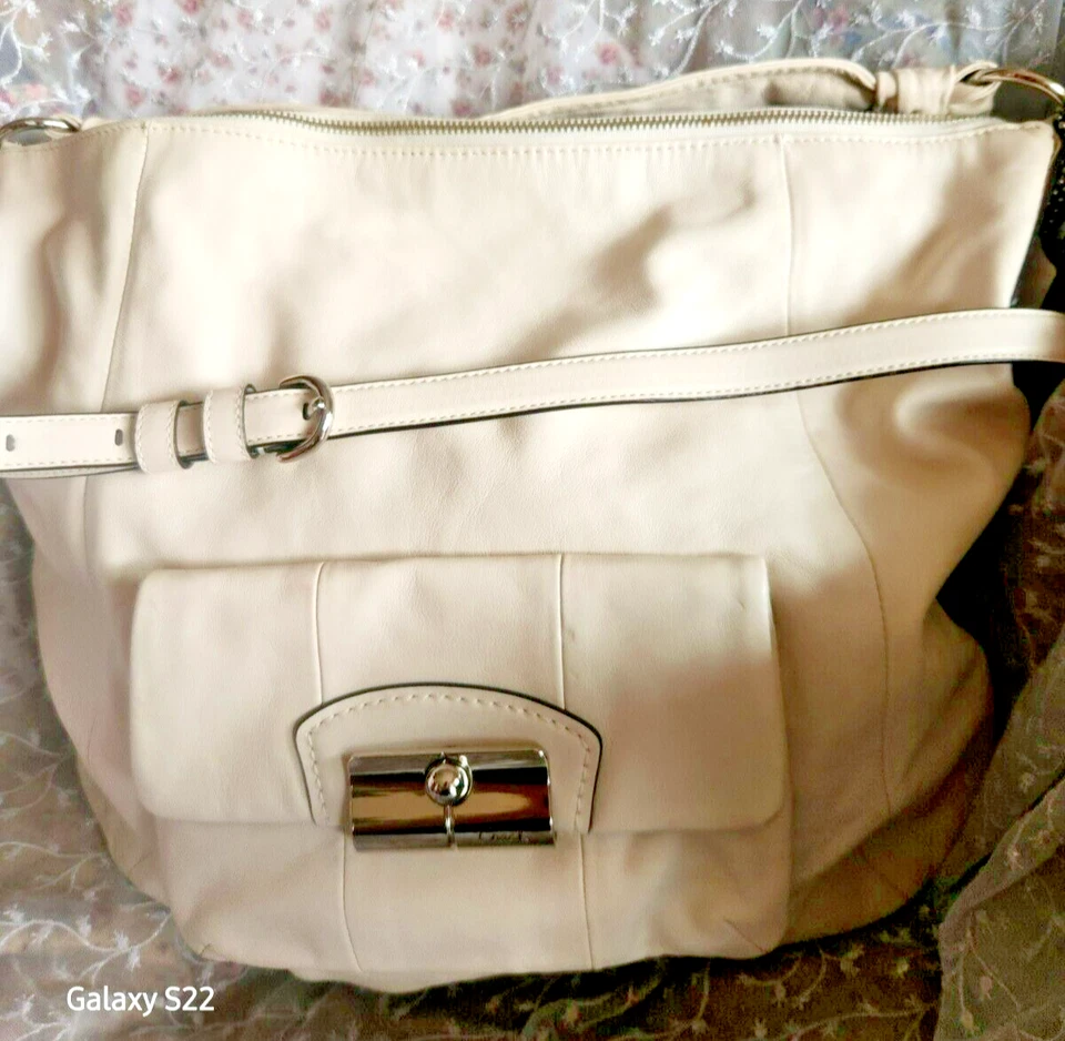 Bolso de Hombro Coach Kristin Hobo con Mango Cartera Marfil/Blanco Cartera Bolso de Mano Foto 3 de 4