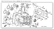 HONDA ACURA GENUINO OEM NSX perno de enchufe (18 mm) carcasa de transmisión AT