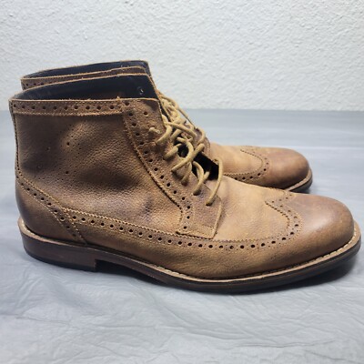 Cole Haan Liam Chukka II Wingtip Leather Ankle Boots Brown Mens
