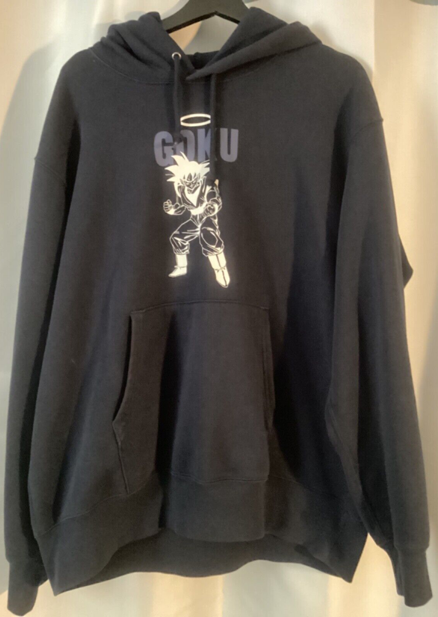 Dragon Ball z x Uni Qlo Goku Collab Dark Blue Hoodie Pullover size