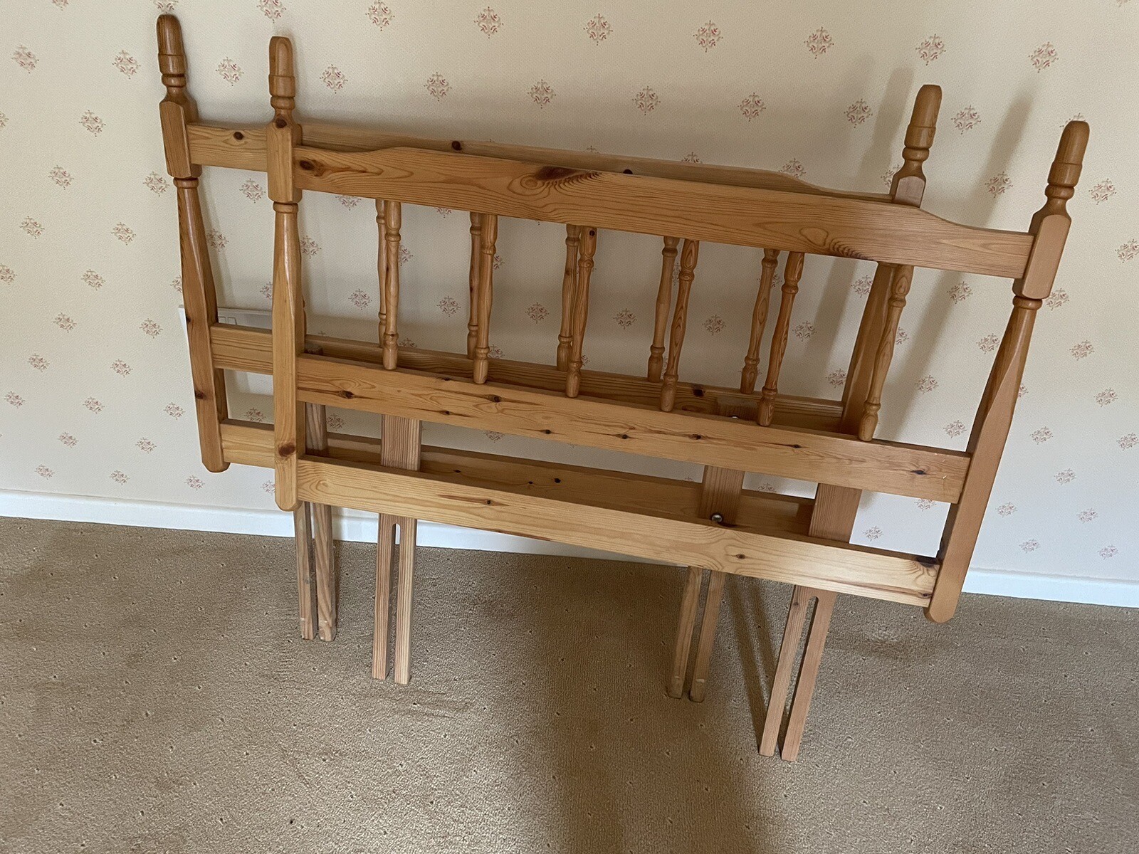Pair of wooden headboards for single beds eBay