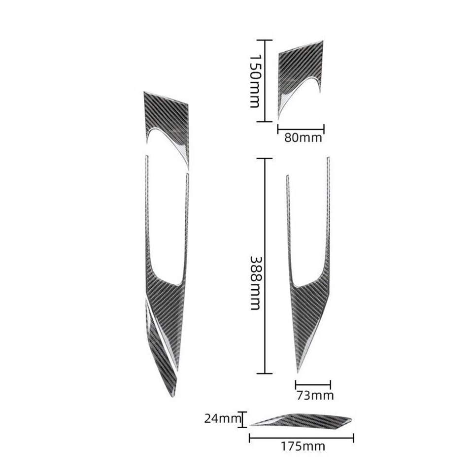 Cubierta de manija de puerta delantera interior de fibra de carbono 6 piezas para Mazda CX-9 2016-2022 Foto 2 de 4