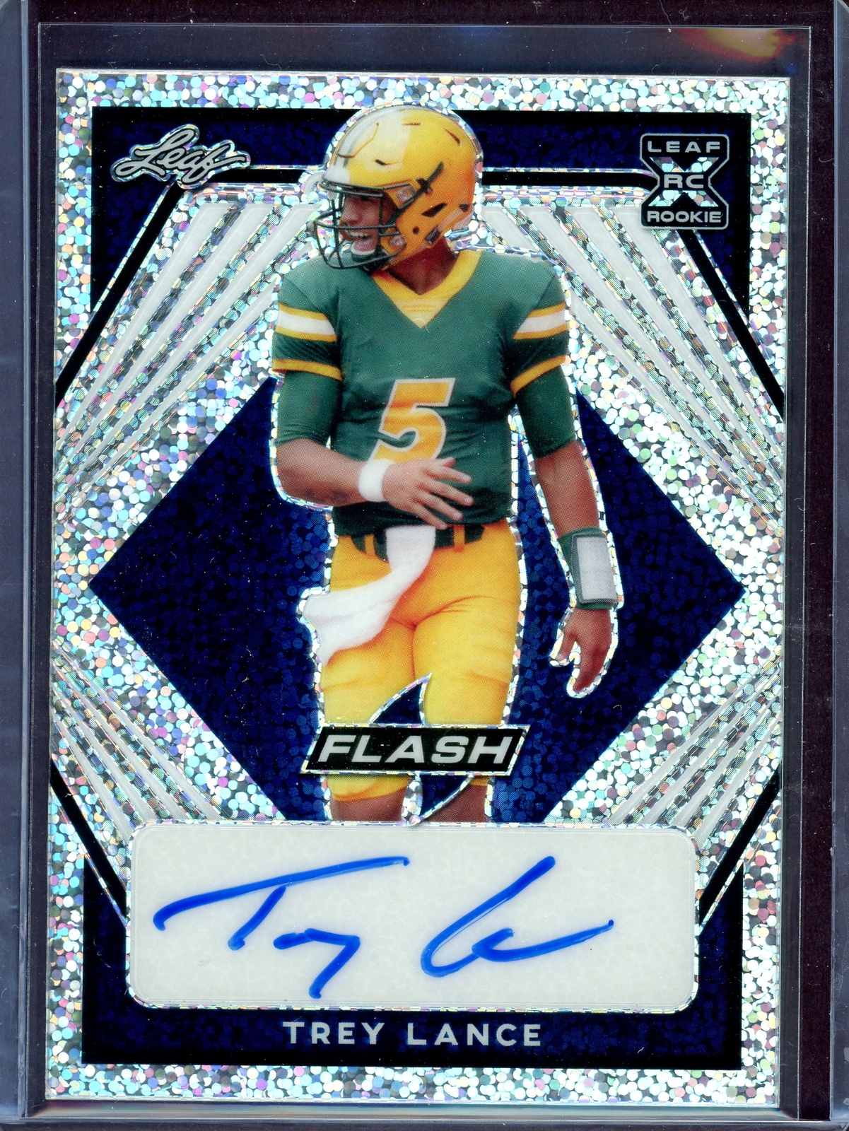 TREY LANCE ~ 2021 Leaf Flash Autograph Navy Blue AUTO #BA-TL2 (#7/75)