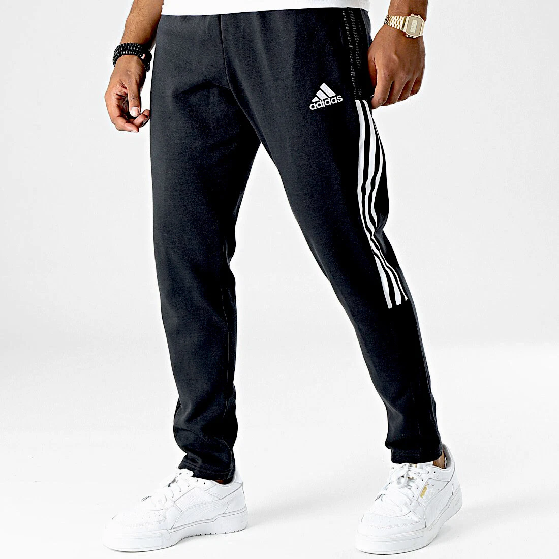 Adidas Tiro 21 Men's Soccer Black White Athletic Bottoms Jogger