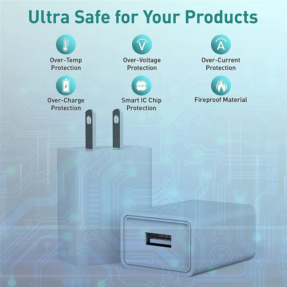 USB Wall Charger Block Fast Charging Cable For iPhone 6 7 8 X XR XS 11 12 13 14 - Image 2 of 4