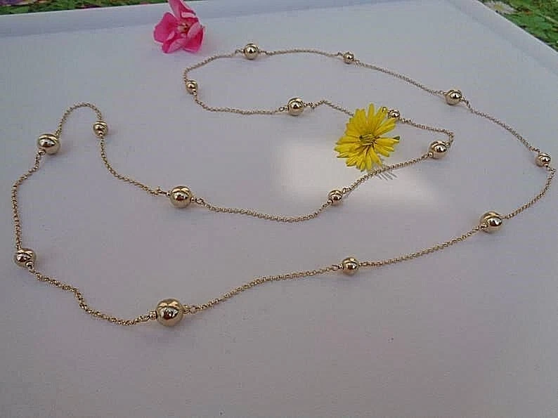 Goldkette Kugeln Endloskette 14K Gold Filled - Bild 4 von 4