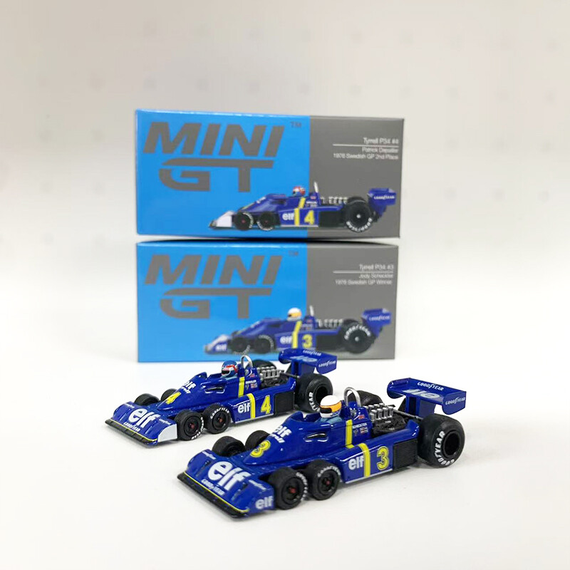 MINIGT 1:64 Metal Model Car Tyrrell P34 #3 Winner& #4 2nd Place Sport F1 Vehicle