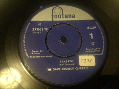 The Dave Brubeck Quartet Take Five 7'' vinyl single record