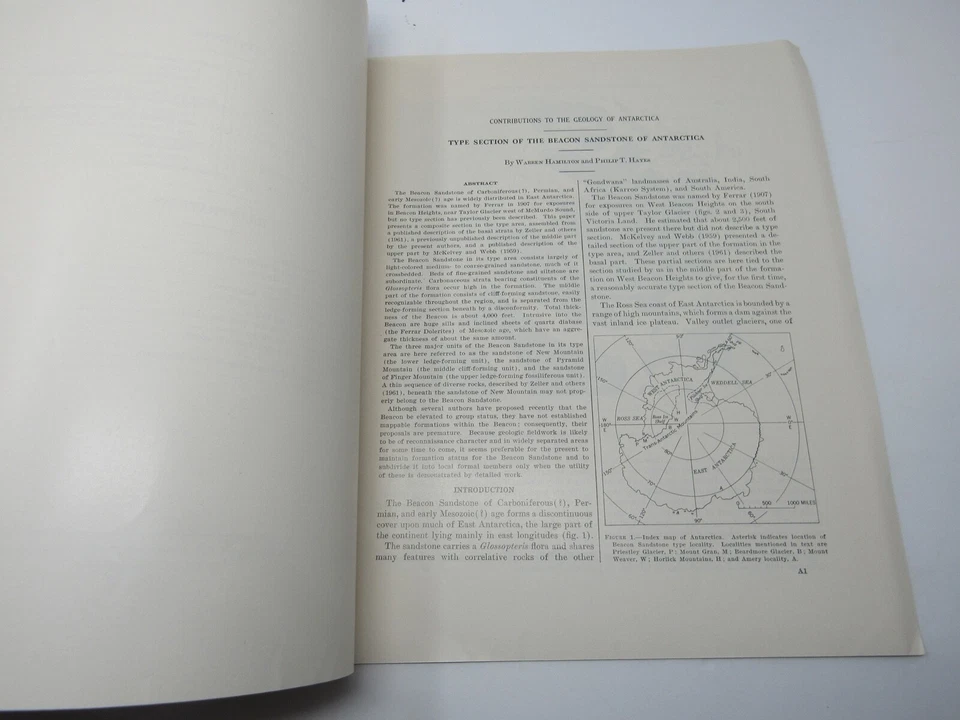 Type Section Beacon Sandstone of Antarctica USGA Paper Philip Hayes SIGNED 1963 - Image 3 of 4