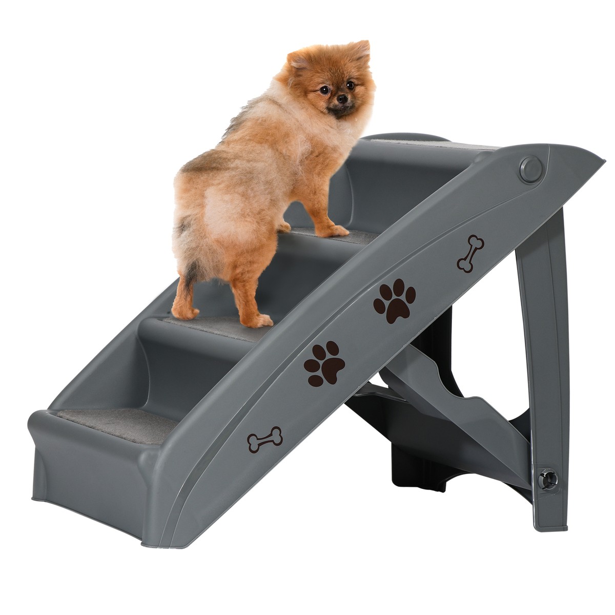 Pet Stairs Foldable Nonslip Dog Steps with 4-Step Design Dog
