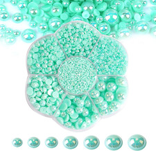 5600PCS Half round Pearls Flatback Imitation Pearls for Crafts,7 Sizes for DIY N