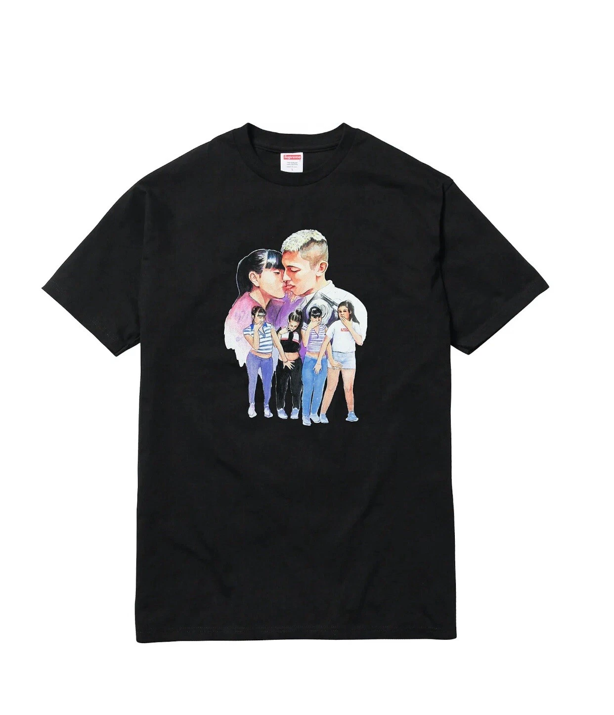 T shirt à manches courtes Supreme Kiss Tee Kissing Crew taille XLarge FW17