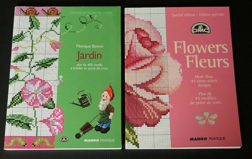 POINT DE CROIX / JARDIN / FLEURS / mode MANGO PRATIQUE / BRODERIE COUTURE MODELES
