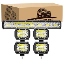 Gooacc 4Pcs 4Inch 60W Cube Led Fog Lights Led Light Pods 20Inch 420W Spot Flood