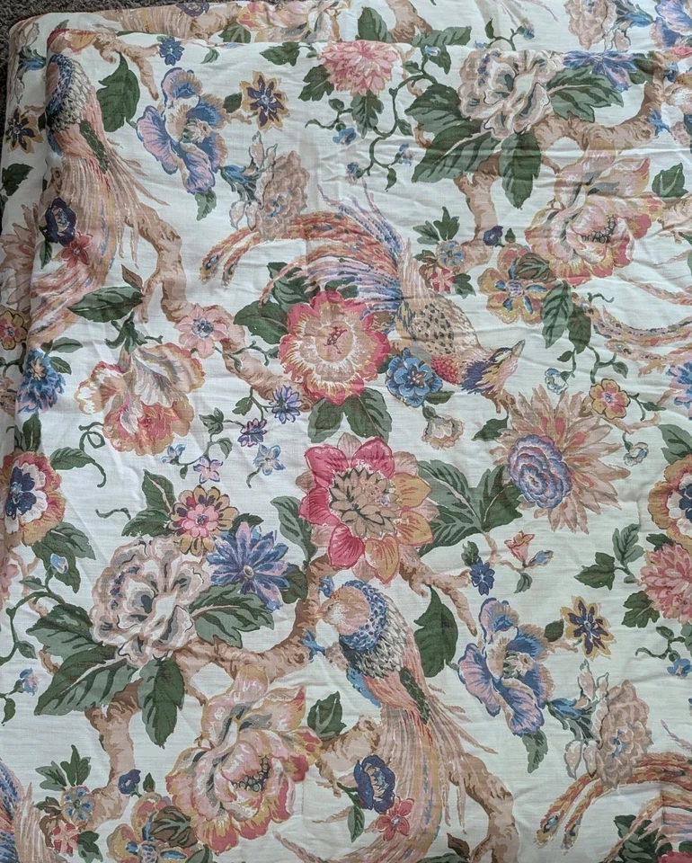 Rose Tree Audrey Queen Comforter Set 2 Shams Bird Jacobean Floral Cotton VGUC - Image 4 of 4