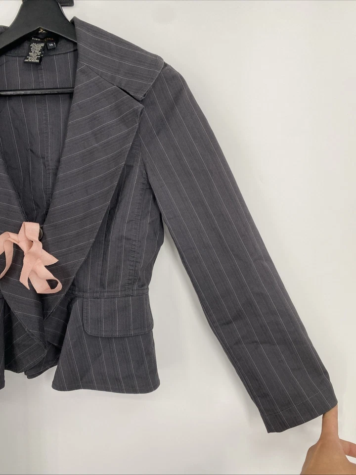 Комплект женского костюма в тонкую полоску Y2K BCBG Maxazria размер XS офисная сирена опрятная 1101 - Изображение 4 из 4