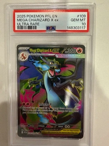 PSA 10 Mega Charizard X ex 109/094 Me02: Phantasmal Flames Holo