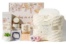 Sympathy Gift Basket - Bereavement Ivory White With Hand-drawn Illustrations