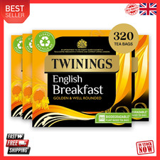 Twinings English Breakfast Black Tea Golden Well Rounded Taste Pack 320 Bags UK 0.05 per strip