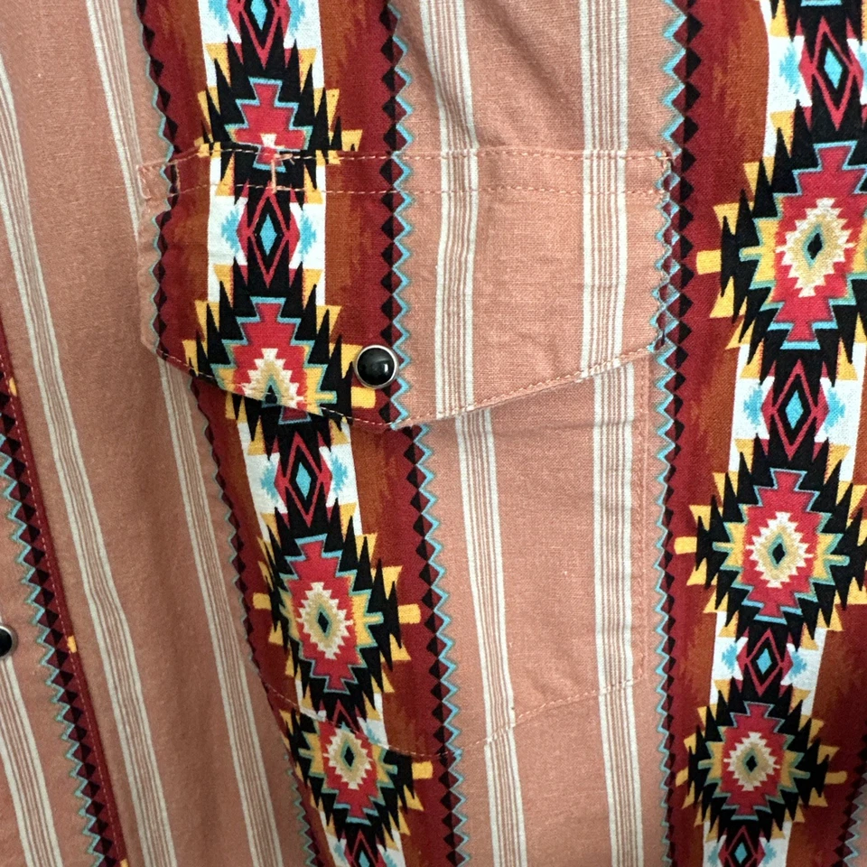 Vintage Wrangler Shirt Mens Multicolor Aztec Brushpopper USA Western XXL #2079 - Image 4 of 4