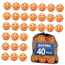 40 Pack Premium 26-Holes Orange Indoor Pickleball Balls, Meet USAPA Official