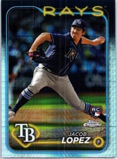 2024 Topps Chrome #225 Jacob Lopez Prism Refractors Tampa Bay Rays