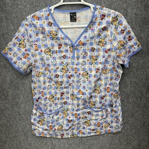 Koi Tokidoki Scrub Top Women’s 2XL Eve Summer Picnic Blue / White Nursing