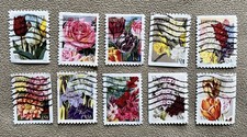 US Sc # 5042 - 5051 Botanical Art Flowers Complete set 10 used forever stamps