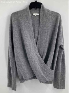 Vince. Womens Gray Heather Cashmere Long Sleeve Pullover Sweater Size Large