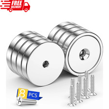 8 Pack 100LBS Neodymium Cup Magnets - Heavy Duty with Countersunk Hole  Screws