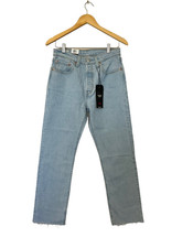 Image of Levis 501 light blue cropped Jeans size 28 high rise straight leg jeans Raw Hem