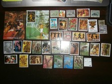 34 timbres " GUYANA " (A) +2 blocs - tous differents - gros formats