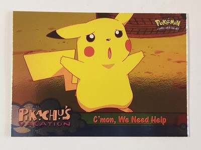 #53 WE NEED HELP 1999 Topps Pokemon Movie BLUE LOGO PIKACHU'S VACATION FOIL