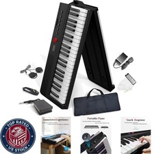 Compact 88-Key Folding Piano - Perfect Digital Keyboard for Beginners Travel