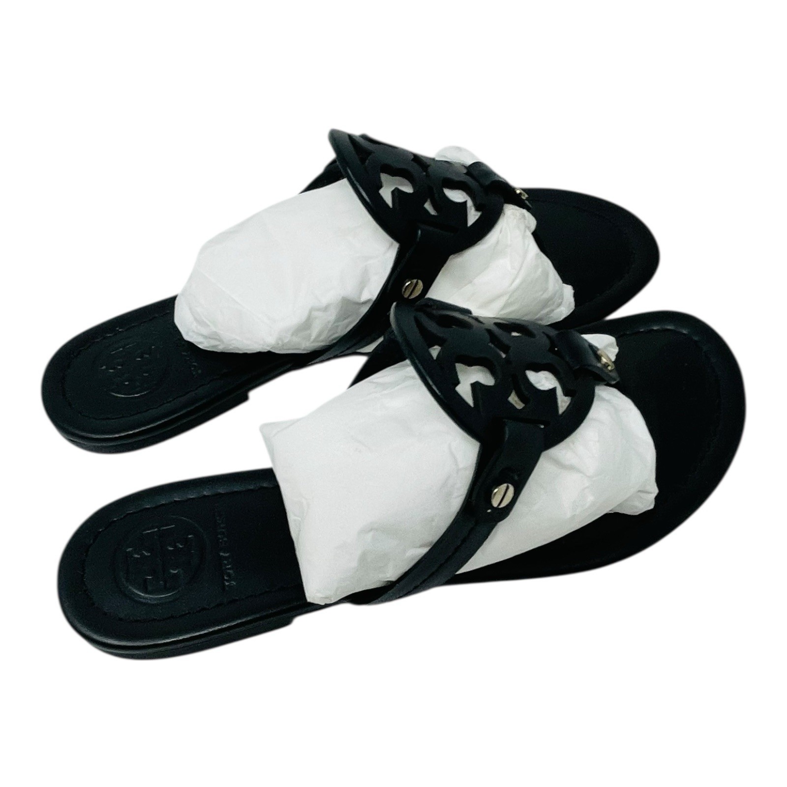 Tory Burch Miller Black Leather Thong Sandals US 8 NEW IN BOX thumbnail 8