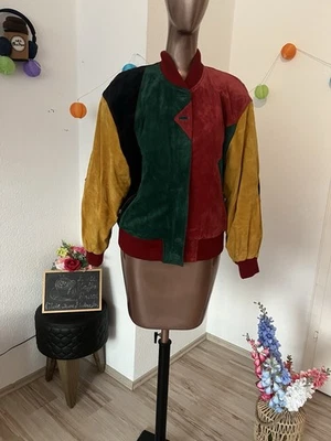 L&S Damen Vintage Bomberjacke Echtleder Mehrfarbig Gr: 38 - Bild 1 von 4
