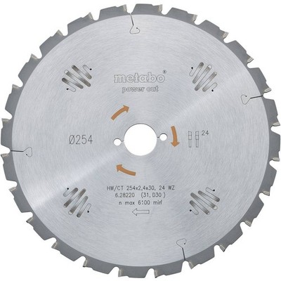 Metabo HW/CT 254X30 60 WZ 628222000 Hartmetall Kreissägeblatt 254 x 30 x 1.8 mm