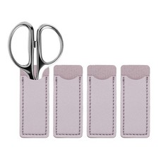 4 Pcs Scissors Sheath, Leather Scissor Tip Protective Cover Sleeve, Light Purple