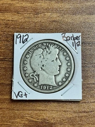 1912 P Barber Silver Half Nice VG Very Good U.S. 50c Type Coin (Raw18051)