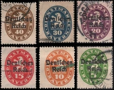 German States-Bavaria #O52-O57 set Used