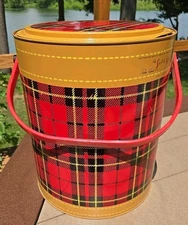 VTG the "Skotch Kooler" Plaid Cooler By Hamilton With Insert Tray 13.5" TALL