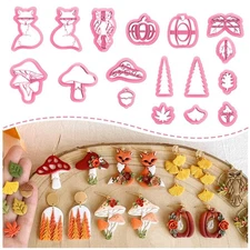 KEOKER Fall Polymer Clay Cutters - 17 Shapes Earring Cutters for Jewelry Maki...